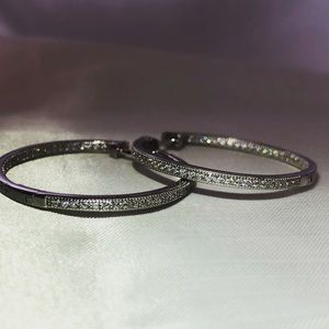 925 Sterling Silver Swarovski hoops